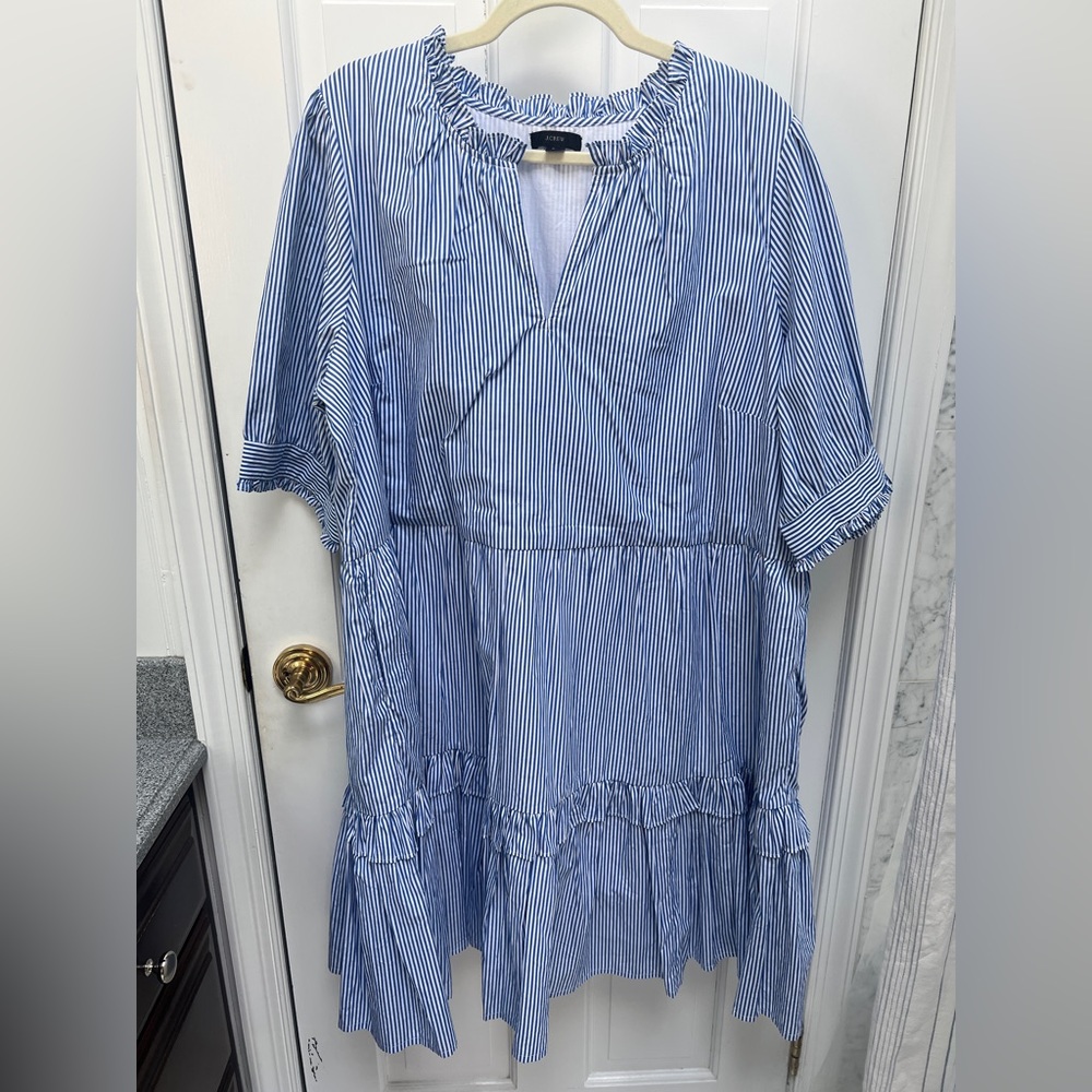 Blue and white stripe dress